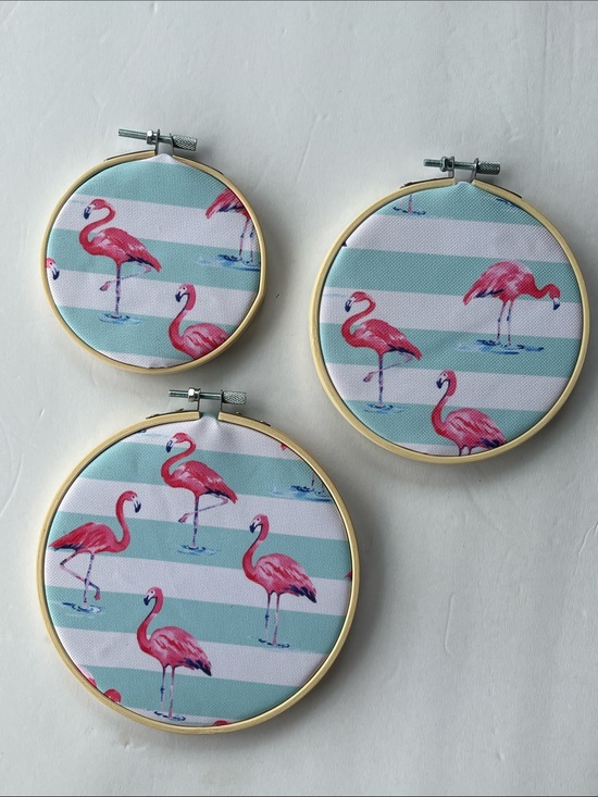 Hand Crafted Other - 3 Pc Flamingo Hoop Trio Set Hand Crafted